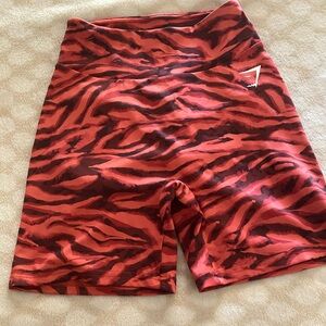 Gymshark Coral and Brown Athletic Shorts